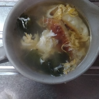 焼き餃子で♪中華風スープ